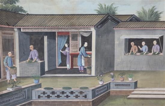 Late 18th century Chinese School, watercolour and gouache, set of four paintings